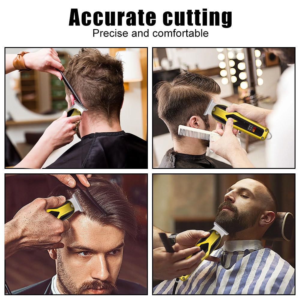 QDKVTNDJZ Hair Clippers for Men, Professional Cordless Beard Trimmer with Power Motor & Smart LCD, Quiet, Perfect for Kids, Bearded, Women & Barbers Beauty and Personal Care QDKVTNDJZ