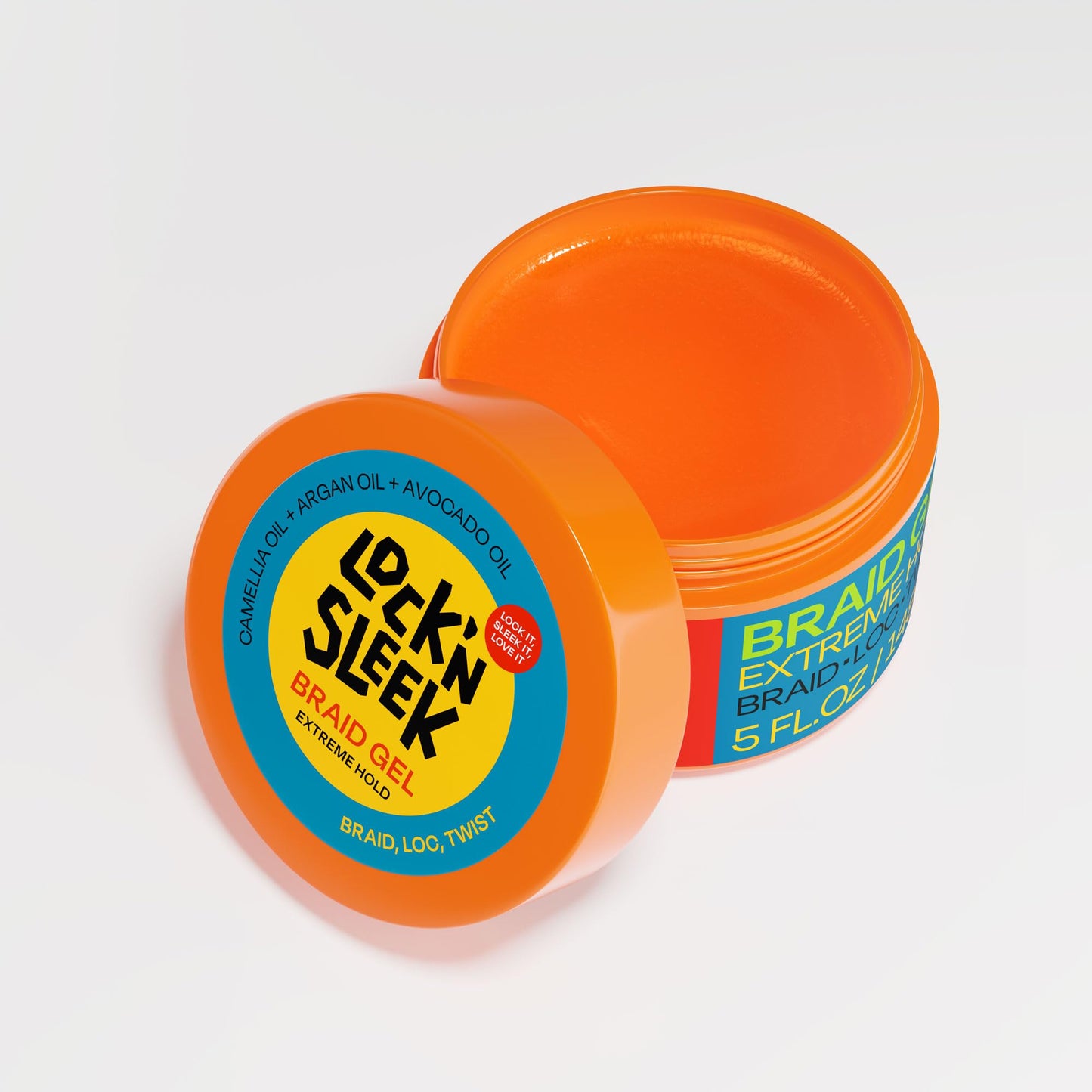 LOCK'N SLEEK Braid Gel (5 oz), Extreme Hold, Flake-Free, High Shine Edge Control - Argan, Camellia, Avocado Oil - For Locks, Braids, Twists, Cornrows Beauty & Personal Care LOCK'N SLEEK