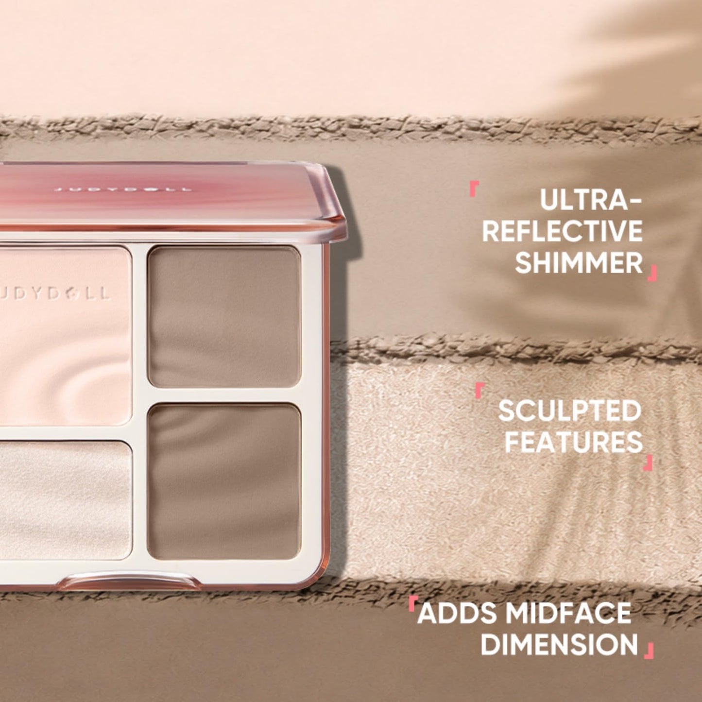 JUDYDOLL Highlight & Contour Palette, All-in-One Matte Highlighter Contour Compact, Natural Brightening Finish for Cool Fair & Olive Skin (01 Wave Beauty and Personal Care JUDYDOLL