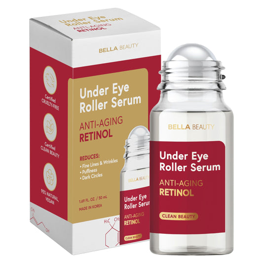 Bella Beauty Retinol Under Eye Serum - Firming & Smoothing Roller for Puffiness & Dark Circles - Dermatologist Tested, Anti-Aging Korean Skin Care Beauty & Personal Care Bella Beauty