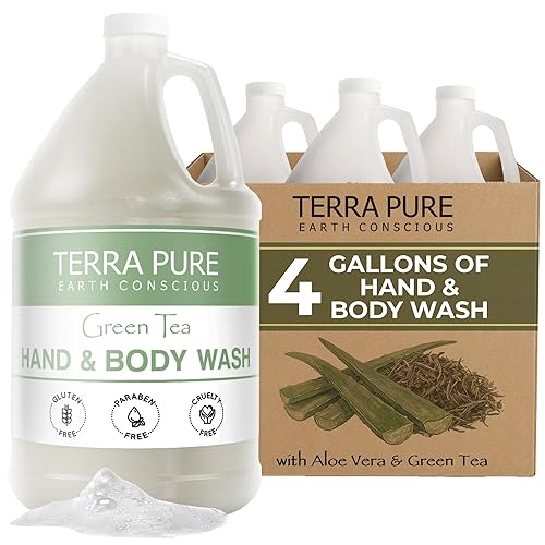 Terra Pure Hotel Hand & Body Wash Soap | Four Gallons | Designed to Refill Soap Dispensers (Set of 4) Beauty & Personal Care Terra Pure