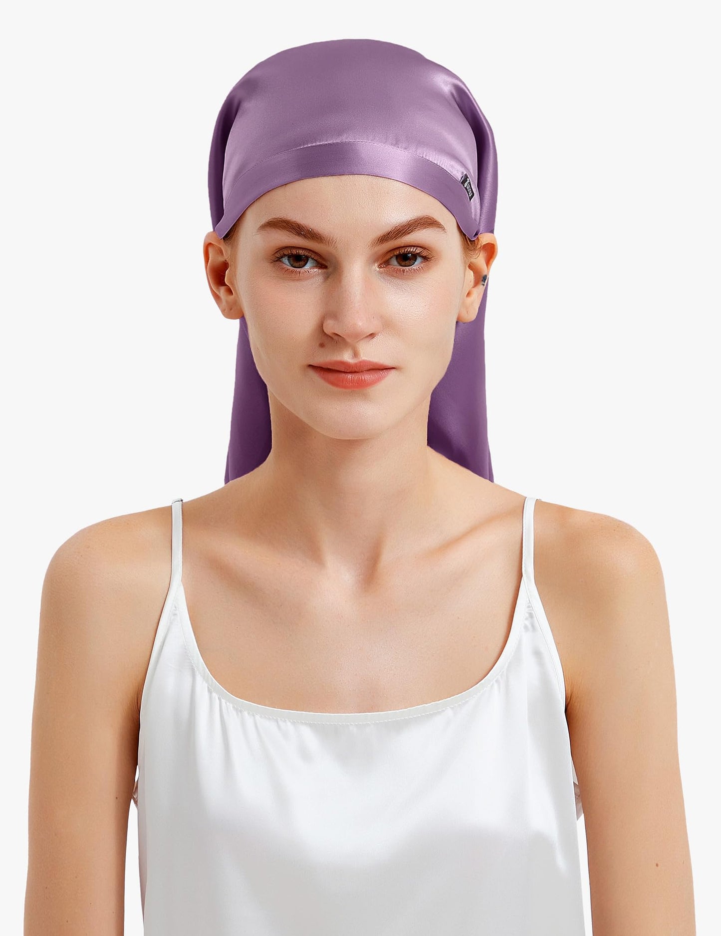 LilySilk 100% Silk Bonnet Mulberry 19 Momme Silk Sleep Cap Long for Curly Hair Night Cap for Sleeping, Silk Hair Wrap for Women Lavender Beauty and Personal Care LilySilk
