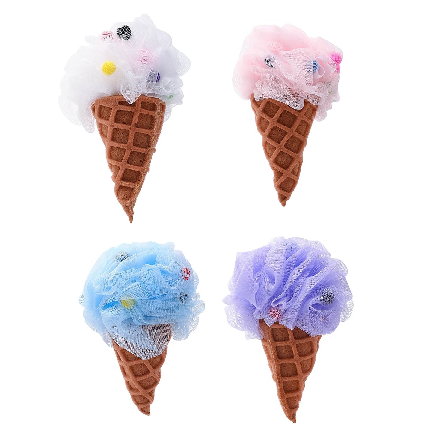 Bath Sponge Ice Cream Loofah Body Scrubber Shower Loofahs Bathroom Men Women Bathing Accessories Shower Sponge Beauty and Personal Care Shurhome