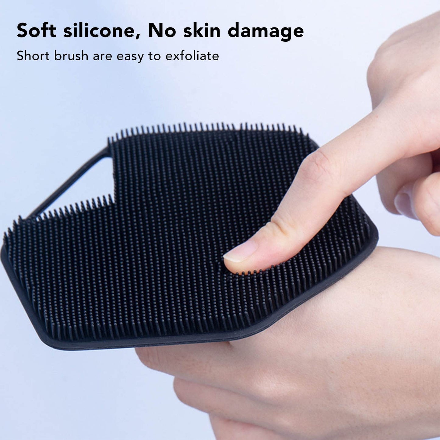 Exfoliating Body Scrubber with Hanging Hole,Soft Silicone Back Massage Pad,Portable Back Exfoliating Scrubber for Shower Beauty and Personal Care TYTOGE
