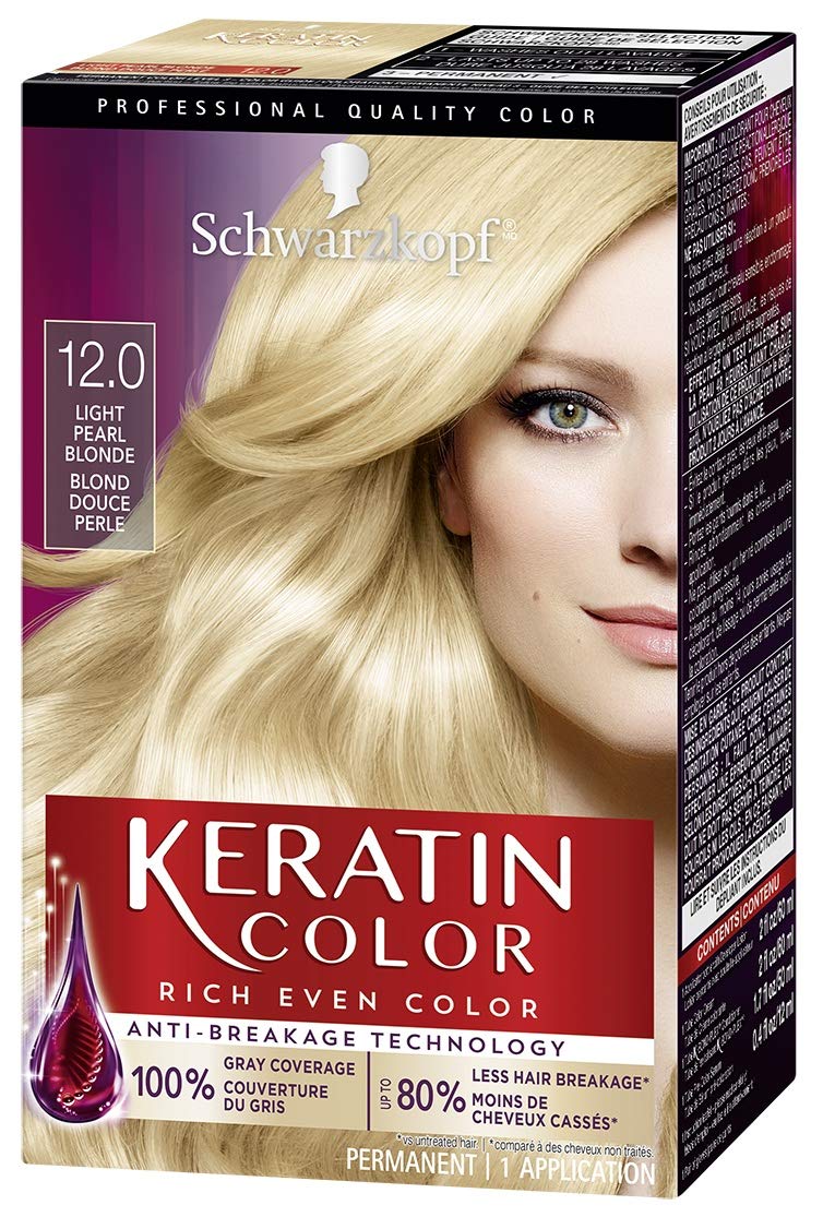 Schwarzkopf Keratin Color Permanent Hair Color Cream, 12.0 Light Pearl Blonde Beauty & Personal Care Schwarzkopf