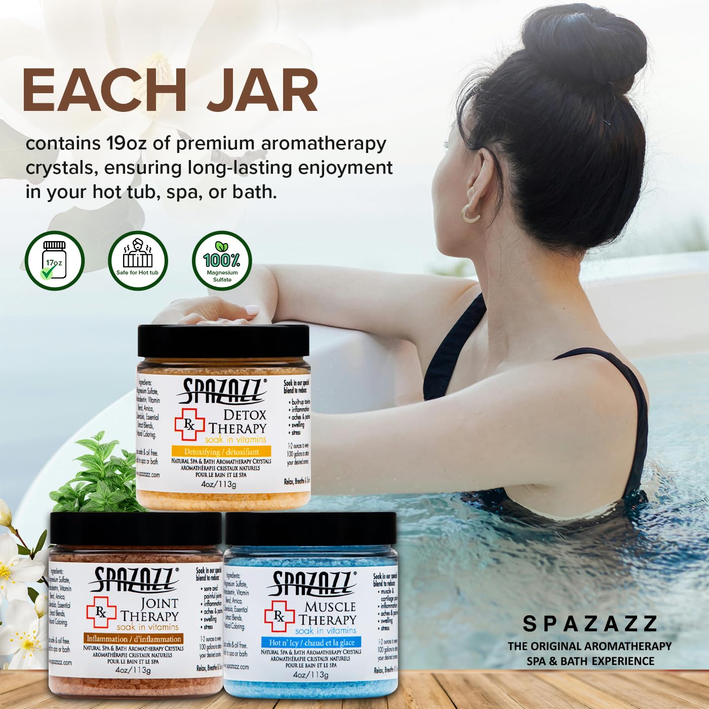 Spa & Hot Tub RX Therapy Muscle Detox Joint Bundle 3 Pack Gift Set - Spazazz Therapeutic Mineral Dead Sea Bath Salt Crystals Collection Beauty and Personal Care Spazazz