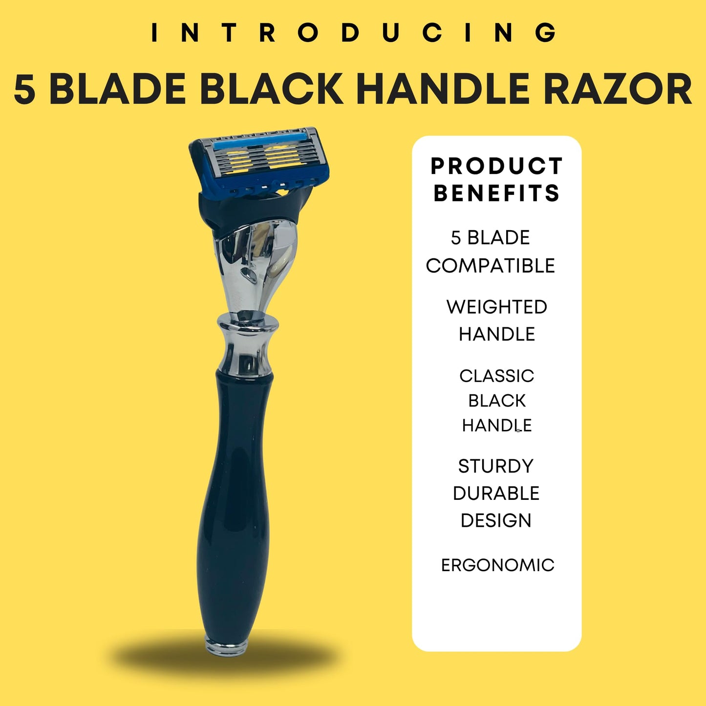 G.B.S Premium Shaving Set for Men - Pure Badger Brush, Fusion Compatible 5-Blade Razor with Weighted Ebony Handle, Natural Shave Soap, Chrome Stand Beauty and Personal Care G.B.S