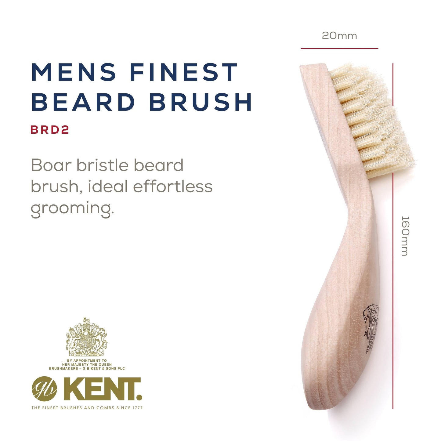 Kent Beard & Mustache Grooming Kit Includes BRD2 White Boar Bristle Beard Brush, 81T Handmade Sawcut Comb, and FOT Fine Tooth Beard Comb for Men’s Beauty and Personal Care KENT