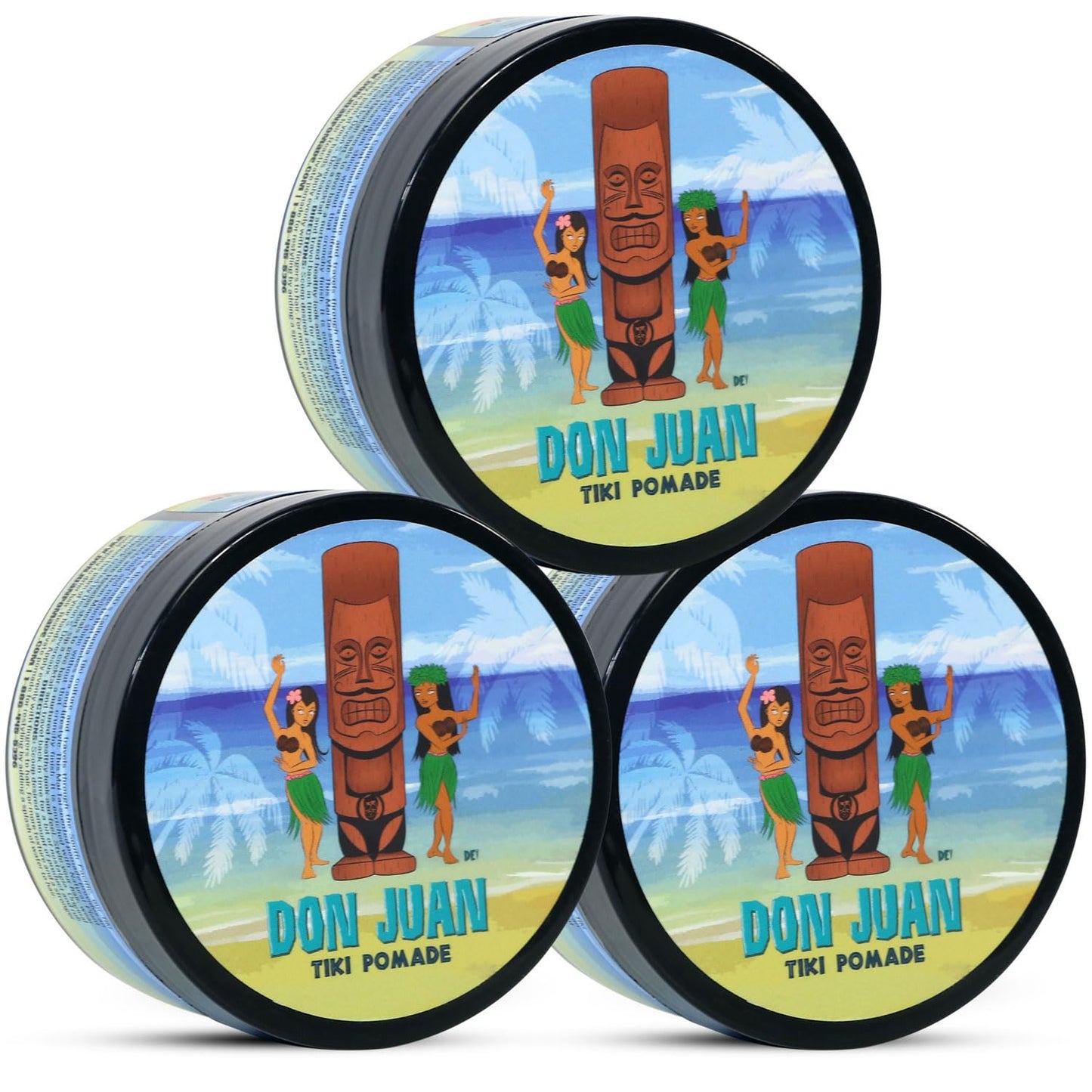 Don Juan Tiki Pomade | Water Based | High Hold | Medium Shine | Natural Plant Extracts and Ocean Minerals | Mai Tai Tropical Scent, 4oz Pack of 3 Beauty & Personal Care Don Juan