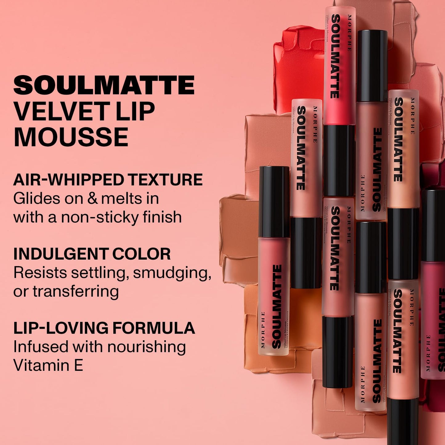 Morphe Soulmatte Velvet Lip Mousse - Air-Whipped Matte Lipstick for Women with Vitamin E to Hydrate, Soften & Smooth - Provides Long Lasting Beauty & Personal Care MORPHE
