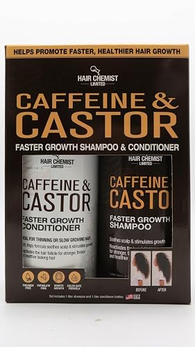 Hair Chemist Caffeine & Castor Faster Growth Shampoo & Conditioner Beauty & Personal Care Hair Chemist