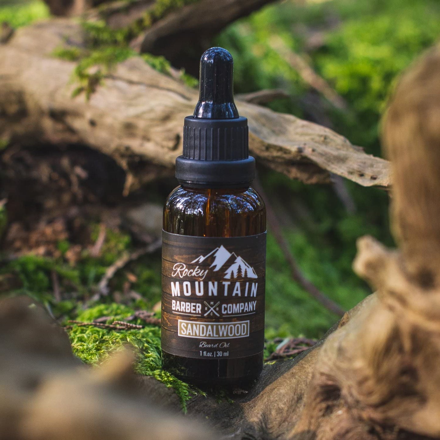 Rocky Mountain Barber Company Men’s Sandalwood Beard Oil Featuring Grapeseed Oil, Coconut Oil, Argan Oil and Real Sandalwood Essential Oil Beauty & Personal Care Rocky Mountain Barber Company