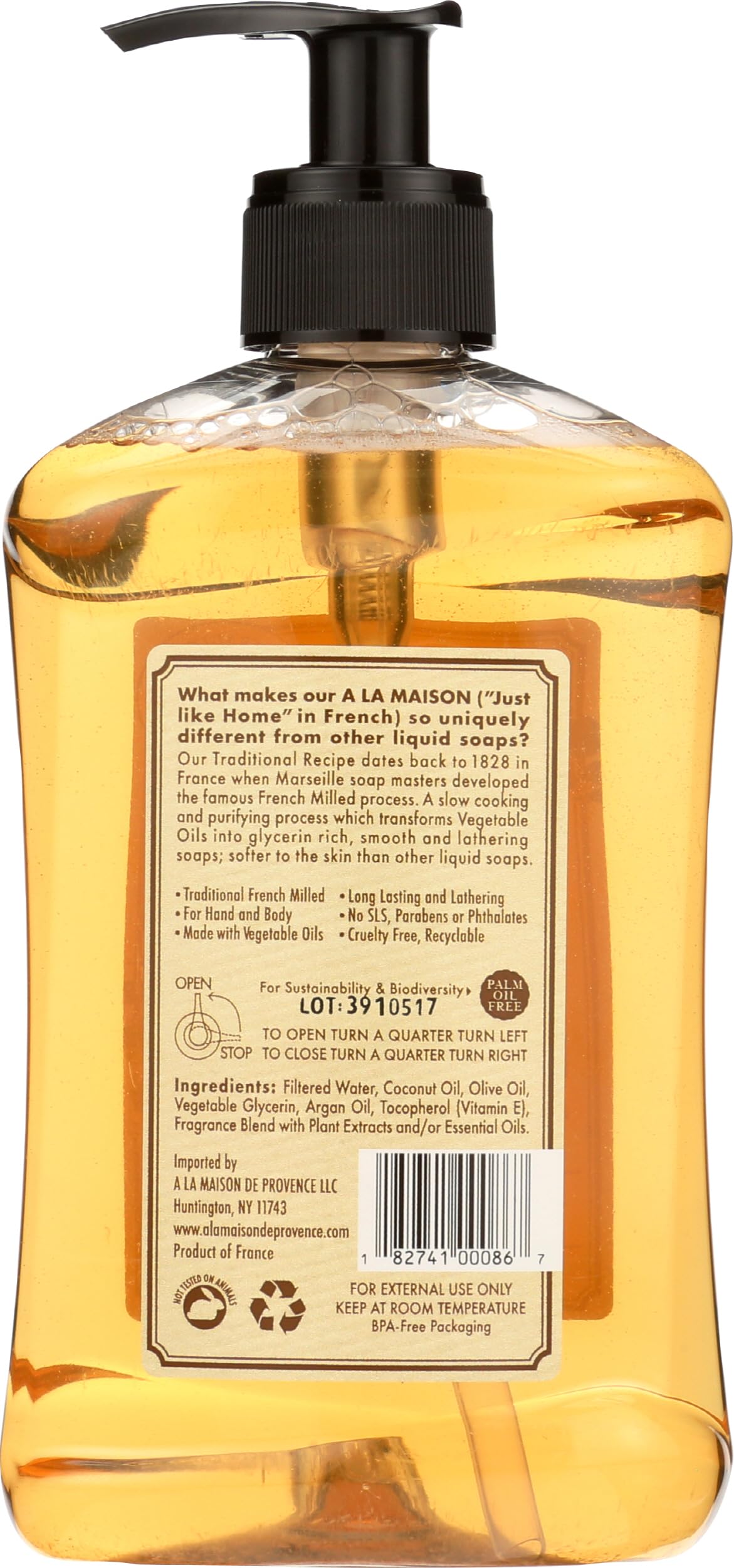A LA MAISON Honeysuckle French Liquid Hand Soap - Natural Hand Wash Made with Essential Oils - Biodegradable, Plant-Based, Vegan, Cruelty-Free Beauty & Personal Care A LA MAISON
