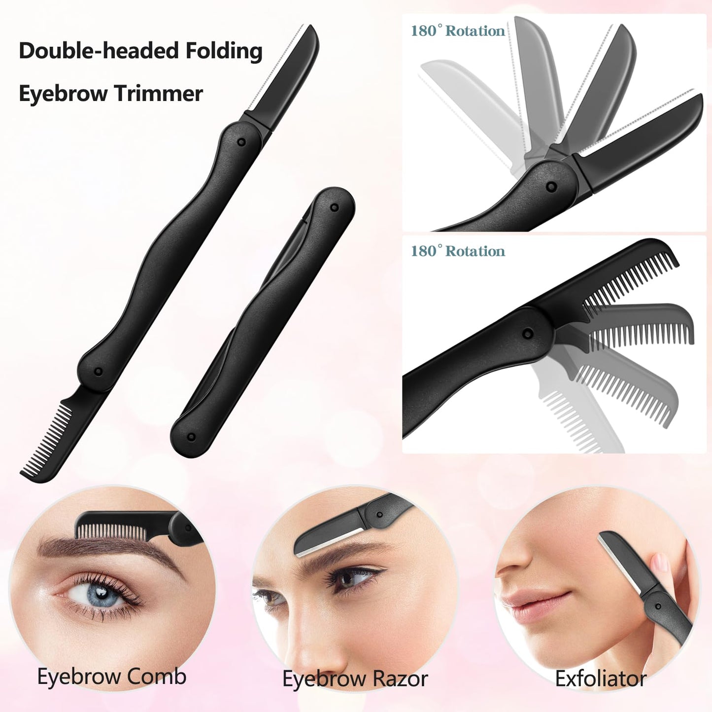Eyebrow Razor, 5-in-1 Eyebrow Kit, Professional Eyebrow Grooming Set, Eyebrow Trimmer Set for Women and Men, Including Brow Razors Trimmer, Brush Beauty and Personal Care Summer Lemon