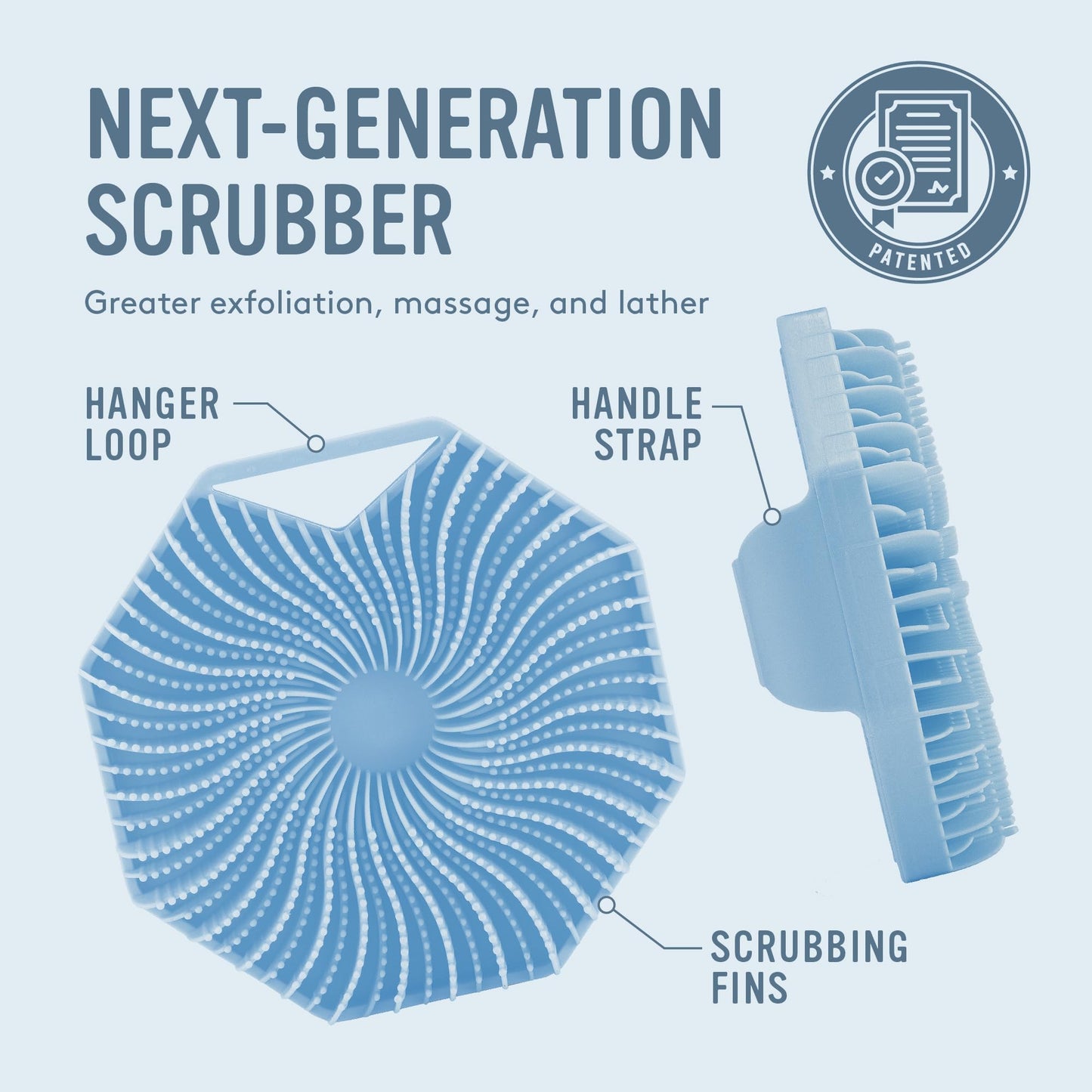 Sud Scrub® Antimicrobial Silicone Body Scrubber, Exfoliating Body Scrubber for Sensitive Skin, Eco Friendly Shower Scrubber for Body, Silicone Body Beauty & Personal Care Sud Scrub