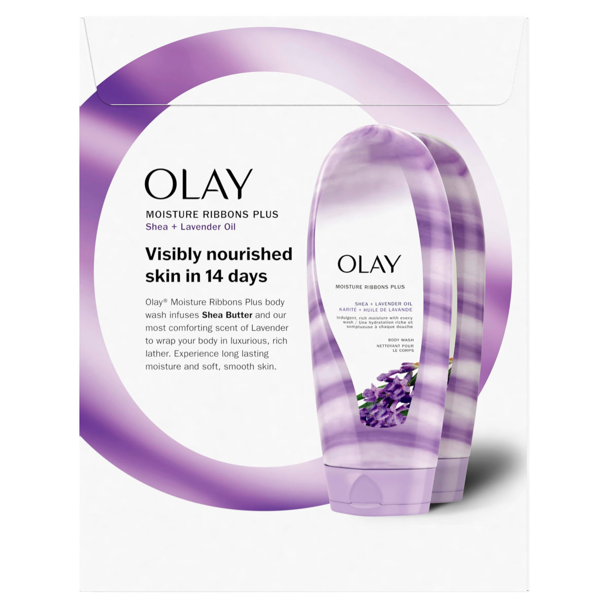 Olay Moisture Ribbons Plus Shea + Lavender Oil Body Wash, 18 oz, (Pack of 2) Beauty & Personal Care Olay