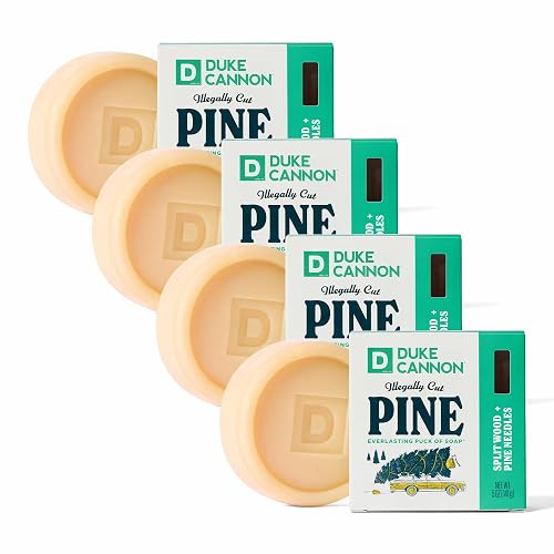 Duke Cannon Illegally Cut Pine Soap for Men, Pack of 4 - Long-Lasting 5 oz Bars with Fresh Pine Scent, Extra Large Exfoliating Soap Pucks for Daily Beauty & Personal Care Duke Cannon Supply Co.
