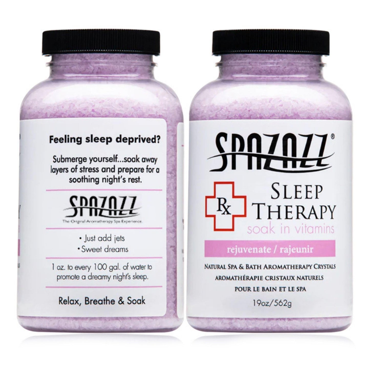 Spazazz RX Sleep Therapy Aromatherapy Bath Salt Crystals 2-Pack (19 Oz Each) - Spazazz Aromatherapy Bath Salts for Hot Tubs & Baths, Safe for All Spas Beauty and Personal Care Spazazz