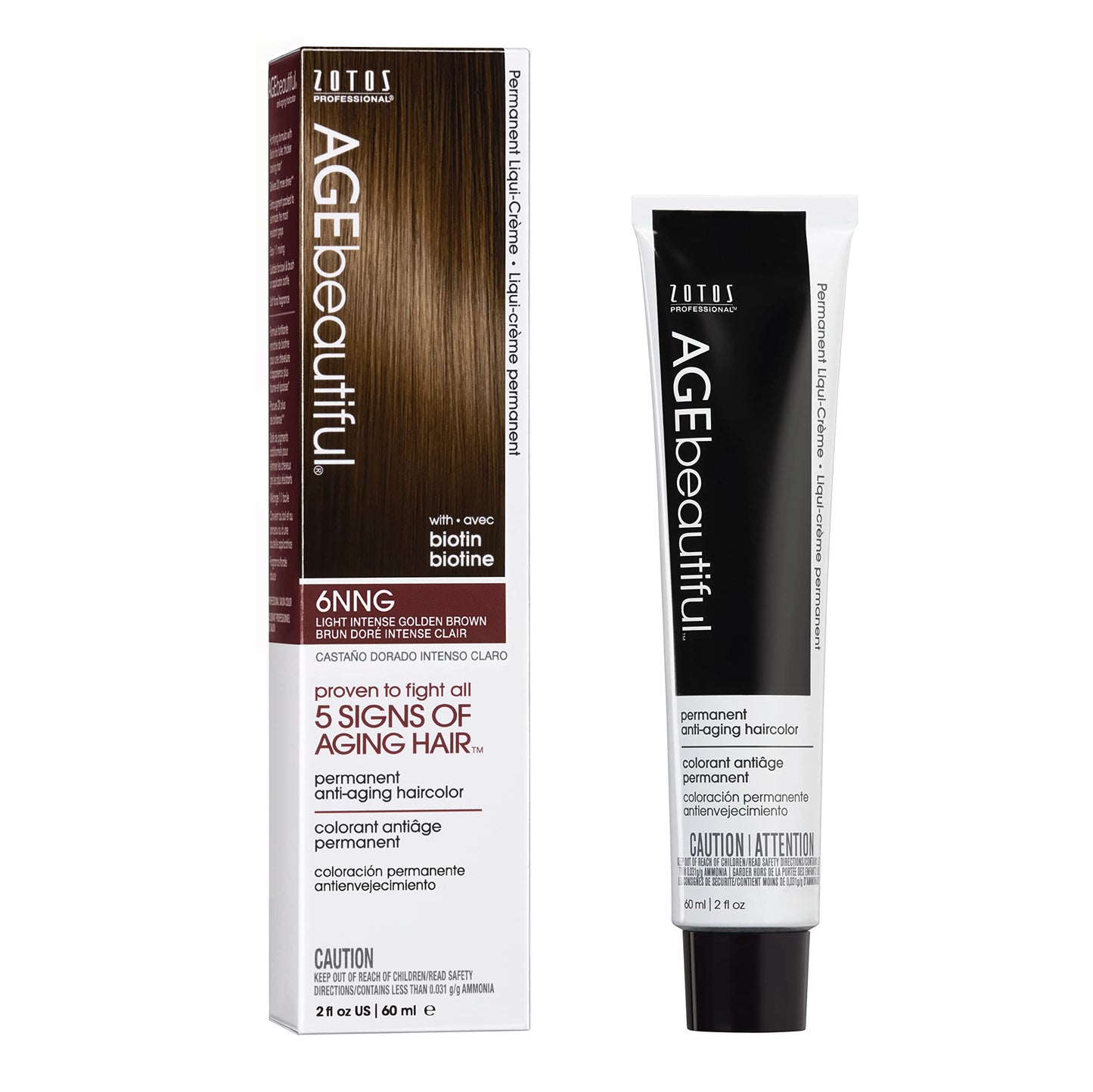 AGE beautiful Permanent Hair Color Dye Liqui Creme | 100% Gray Coverage | Anti-Aging Haircolor | Biotin for Thicker, Fuller Hair | Professional Salon Beauty & Personal Care AGE beautiful