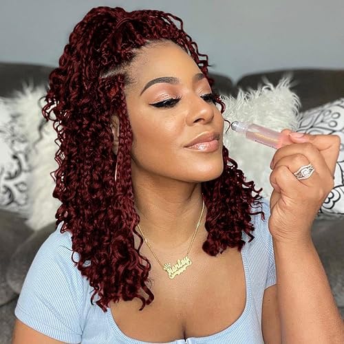 Wodun 12inch Goddess Box Braids Crochet Hair Boho Box-Braids with Curly Ends Bohemian Crochet Braid Pre-looped Synthetic Crochet-Hair for Black Women Beauty & Personal Care Wodun
