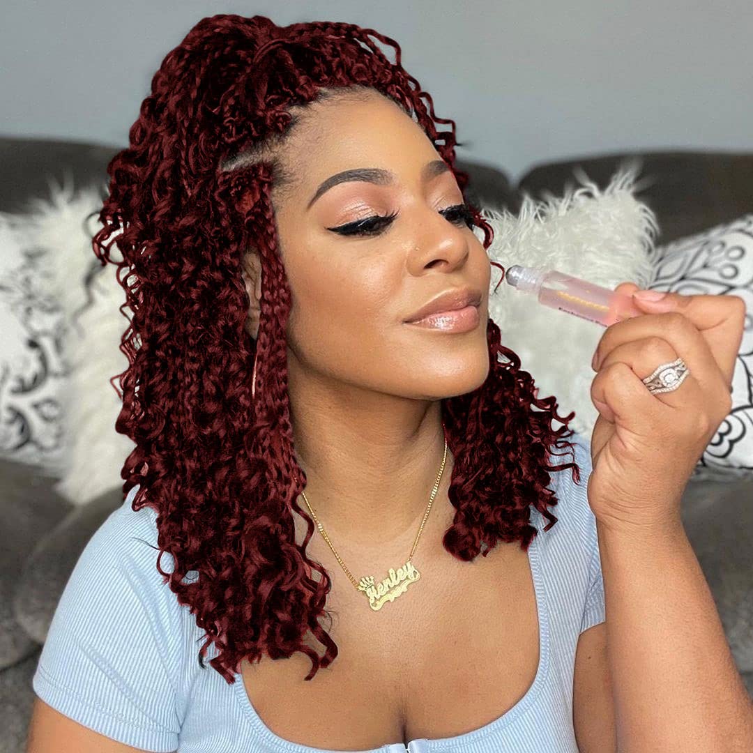 Wodun 12inch Goddess Box Braids Crochet Hair Boho Box-Braids with Curly Ends Bohemian Crochet Braid Pre-looped Synthetic Crochet-Hair for Black Women Beauty & Personal Care Wodun