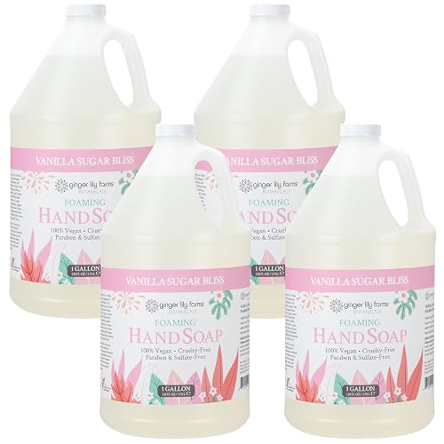 Ginger Lily Farms Botanicals All-Purpose Foaming Hand Soap Refill, 100% Vegan & Cruelty-Free, Vanilla Sugar Bliss Scent, 1 Gallon (Pack of 4) Beauty & Personal Care Ginger Lily Farms