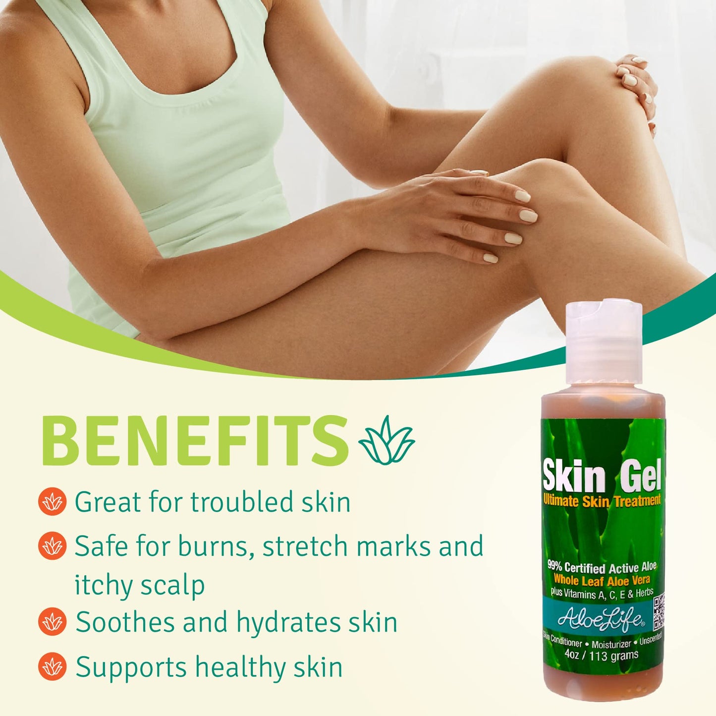 Aloe Life - Skin Gel & Herbs Ultimate Skin Treatment, 99% Certified Organic Whole Leaf Aloe Vera, Vitamins C, A, & E, Head-to-Toe Skin Care Support Beauty & Personal Care Aloe Life