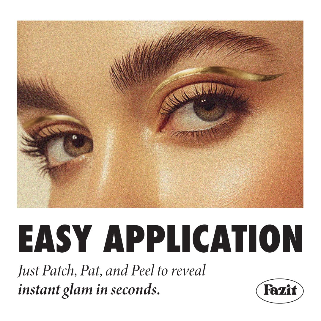 Fazit Makeup Patches - Golden Wing Eyes - Glow Up Make-Up Patches - Cute Glitter Makeup Accessories For Women - Cosmetic Glitter For Face Beauty & Personal Care Fazit