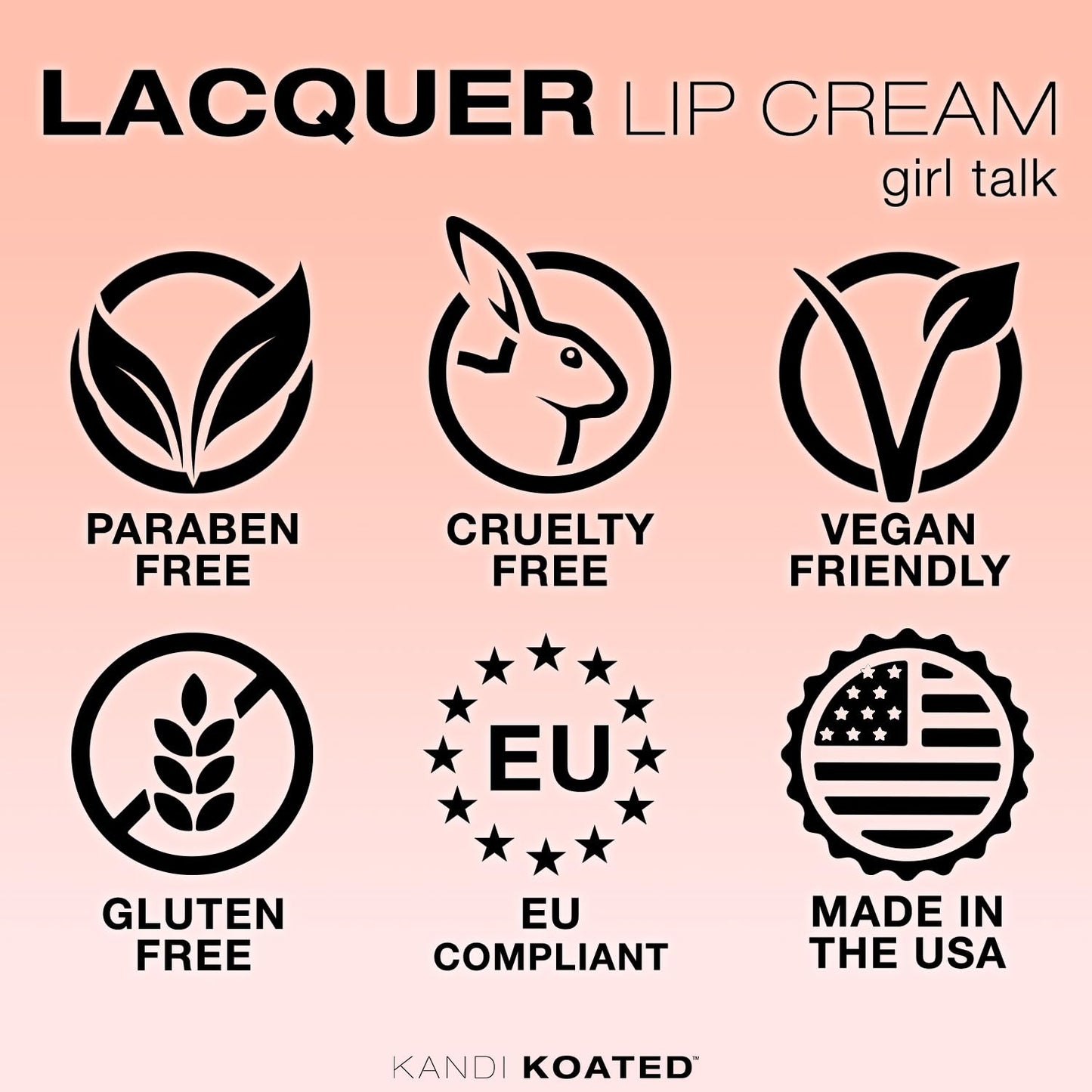 Kandi Koated Lacquer Illuminating Lip Cream [Girl Talk] Creamy Lip Gloss | Natural Colors, Moisturizing Lip Lacquer, Paraben-Free, Cruelty-Free | Beauty & Personal Care Kandi