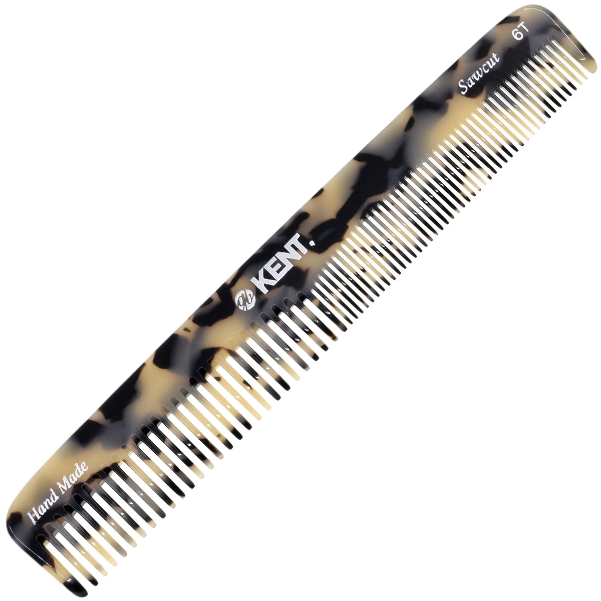 Kent 6T TW Fine Tooth and Wide Tooth Hair Comb, Handmade Styling Comb for Hair Care, Barber Combs, Beard Combs For Men, Styling Grooming for Men,