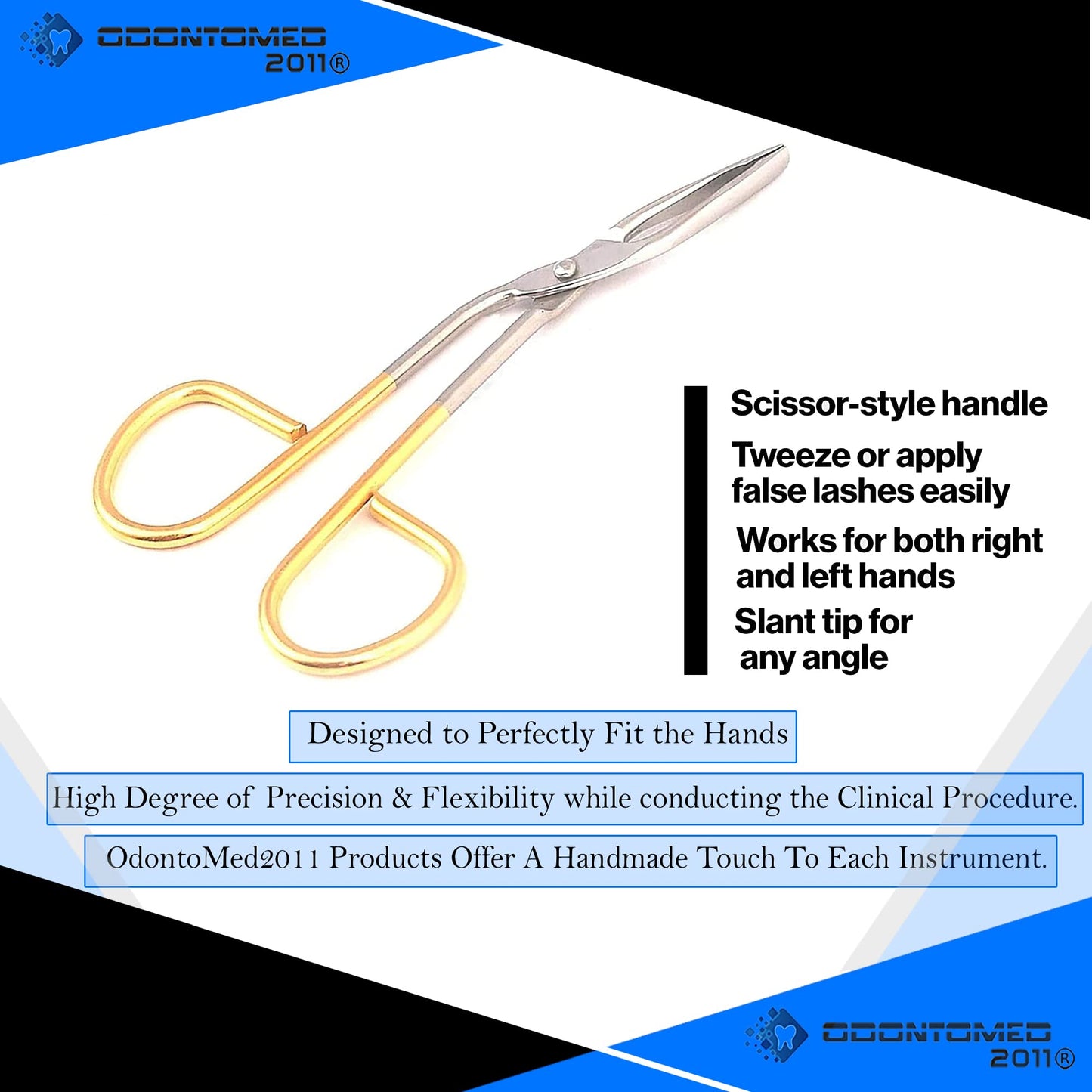 OdontoMed2011 Perfectweeze Slant Tip Tweezer 'Eyebrow, with Easy Scissor Handle Gold Color Plated Handle Beauty and Personal Care OdontoMed2011