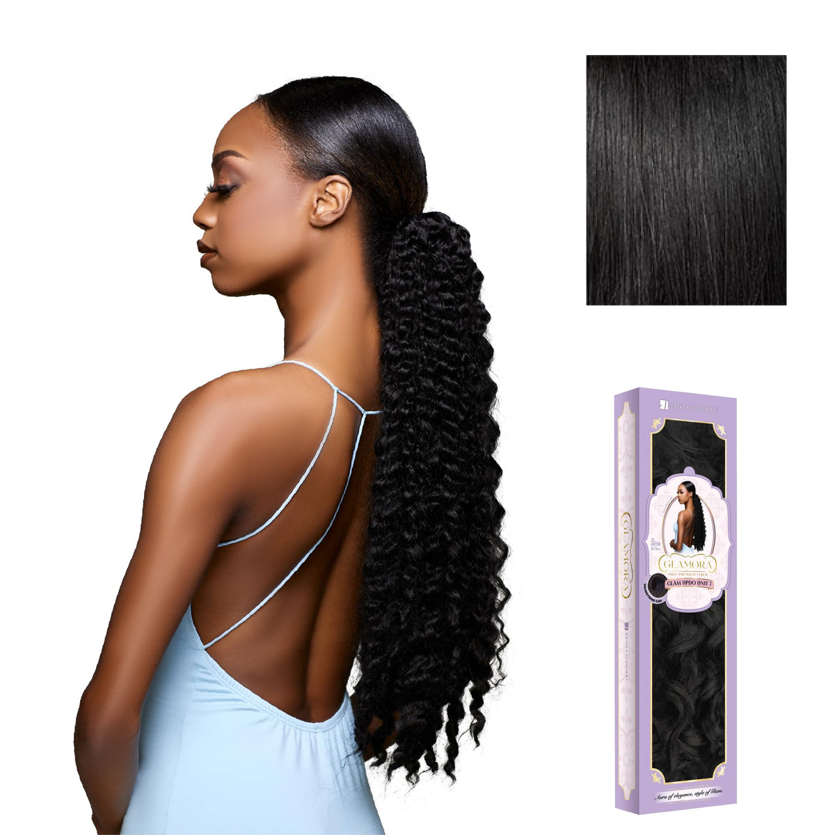 Sensationnel Glamora Glam Updo Hairextension-Unit 7,1 JETBLACK