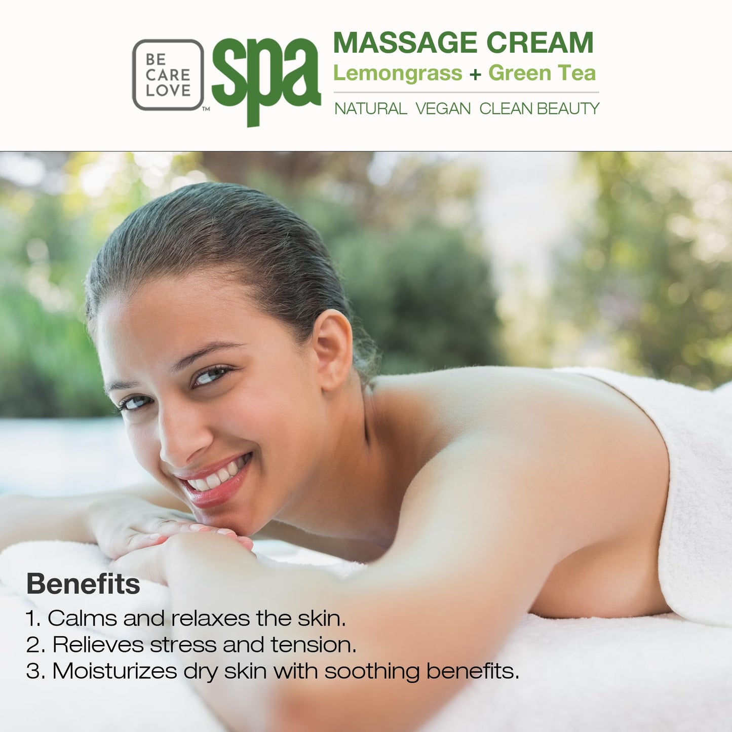 BCL SPA Massage Cream organic Lemongrass + Green Tea body lotion with shea butter, aloe vera, peppermint, argan and jojoba oils body cream to soothe Beauty & Personal Care BCL SPA