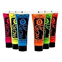 UV Glow Blacklight Face and Body Paint - Neon Fluorescent (0.34oz (Pack of 6)) Beauty & Personal Care UV Glow