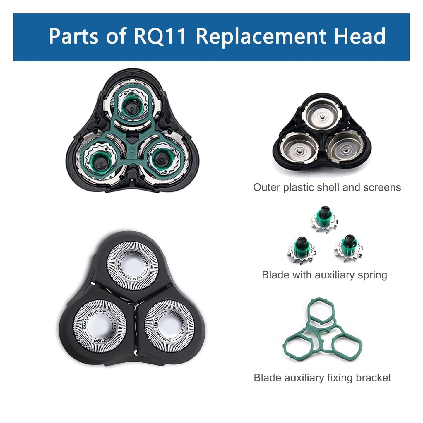 Gleway RQ11 Shaver Replacement Heads Compatible with Philips Shaver, Electric Razor Shaving Replacement Blades Compatible with Norelco RQ11 1150X Beauty and Personal Care Gleway