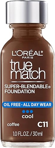 L’Oréal Paris Makeup True Match Super-Blendable Liquid Foundation, Coffee C11, 1 Fl Oz,1 Count Beauty & Personal Care L'Oreal Paris