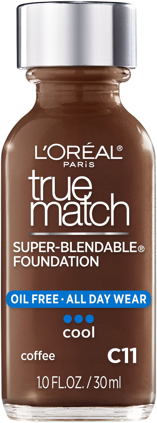 L’Oréal Paris Makeup True Match Super-Blendable Liquid Foundation, Coffee C11, 1 Fl Oz,1 Count Beauty & Personal Care L'Oreal Paris