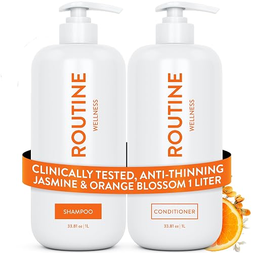 Routine Wellness 1 Liter Anti-Thinning Volumizing Shampoo and Conditioner Set for Thinning Hair & Hair Loss - Grow Your Confidence with Biotin & DHT Beauty & Personal Care Routine Wellness