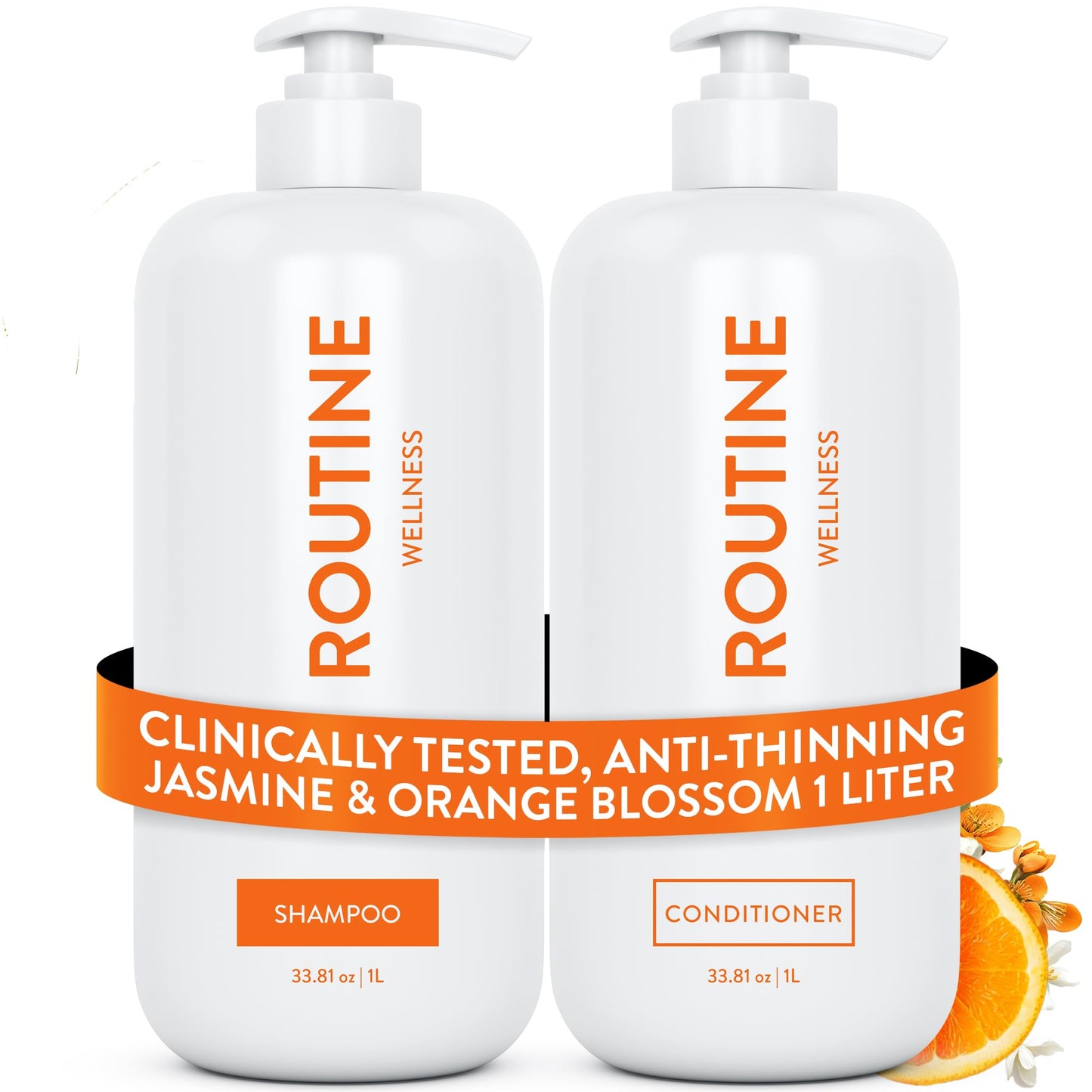 Routine Wellness 1 Liter Anti-Thinning Volumizing Shampoo and Conditioner Set for Thinning Hair & Hair Loss - Grow Your Confidence with Biotin & DHT Beauty & Personal Care Routine Wellness