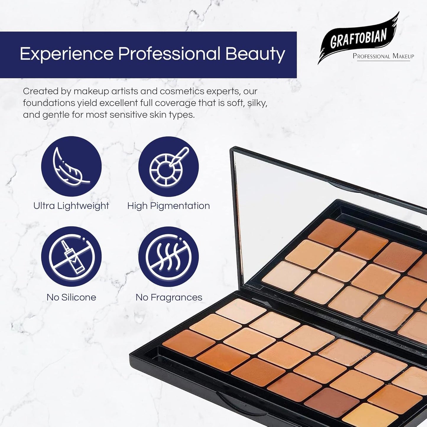 Graftobian Glamour Crème Ultra HD Foundation Super Palettes - Foundation Palette, Contour Makeup, Foundation for Professional Makeup Kit, Face Makeup Beauty & Personal Care Graftobian