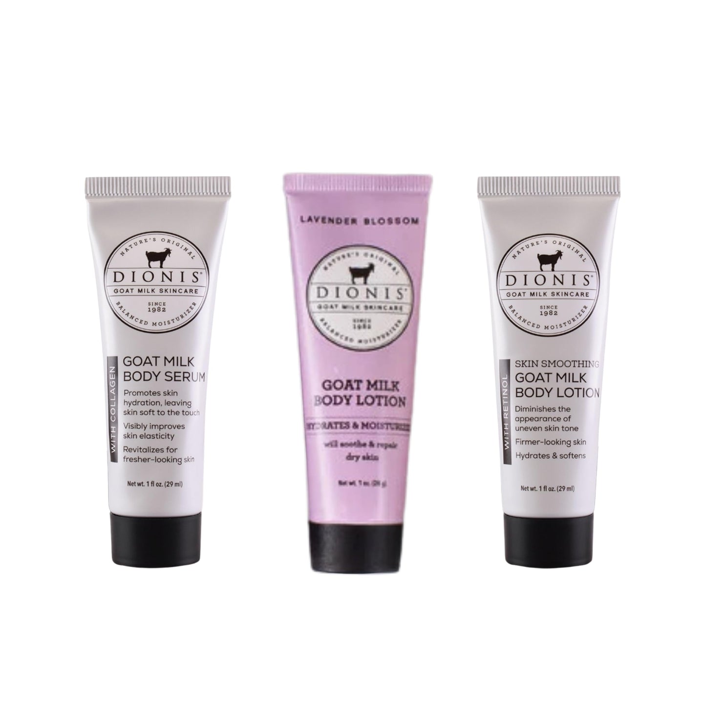 Dionis Goat Milk Lavender Blossom Lotion, Body Lotion with Retinol, and Body Serum with Collagen Hydration Kit Beauty & Personal Care Dionis