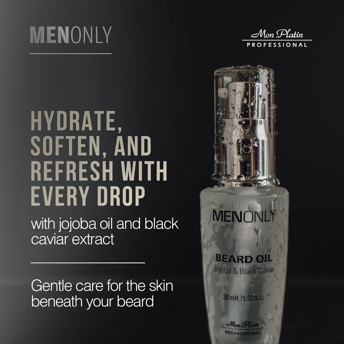 Mon Platin Professional Beard Oil Jojoba and Black Caviar Men Only 30ml Beauty and Personal Care Mon Platin Professional