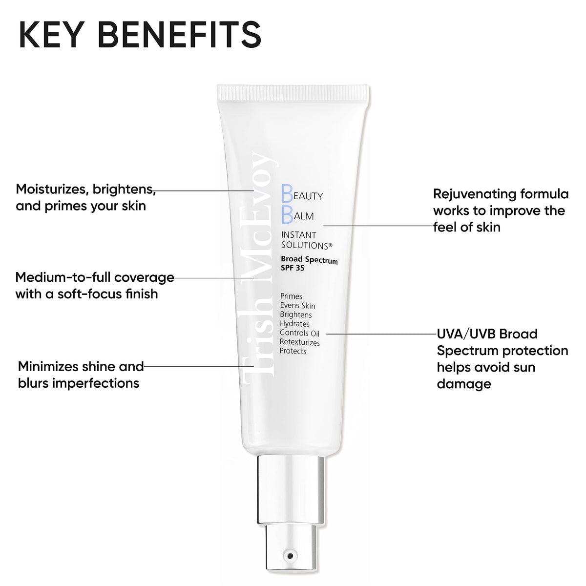 Trish McEvoy Beauty Balm Instant Solutions® SPF 35, Shade 2 (Medium-Olive), 57 ml / 1.8 fl oz