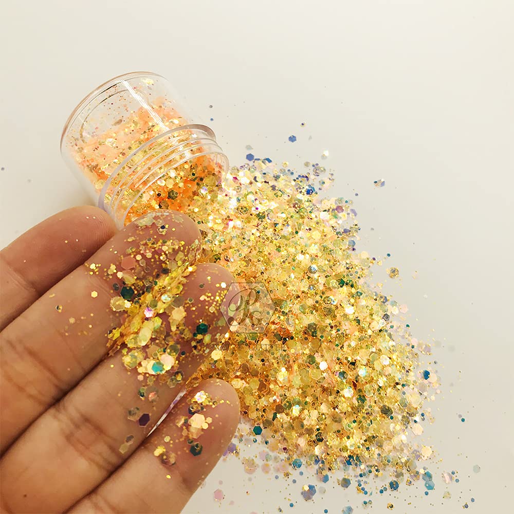 10g High Sparkle Iridescent Chunky Mixes Glitter Opal Sequins Nail Glitter Paillettes Eo-Friendly PET Sequin Nails Art Manicure Material NC06 Beauty & Personal Care PrettyG