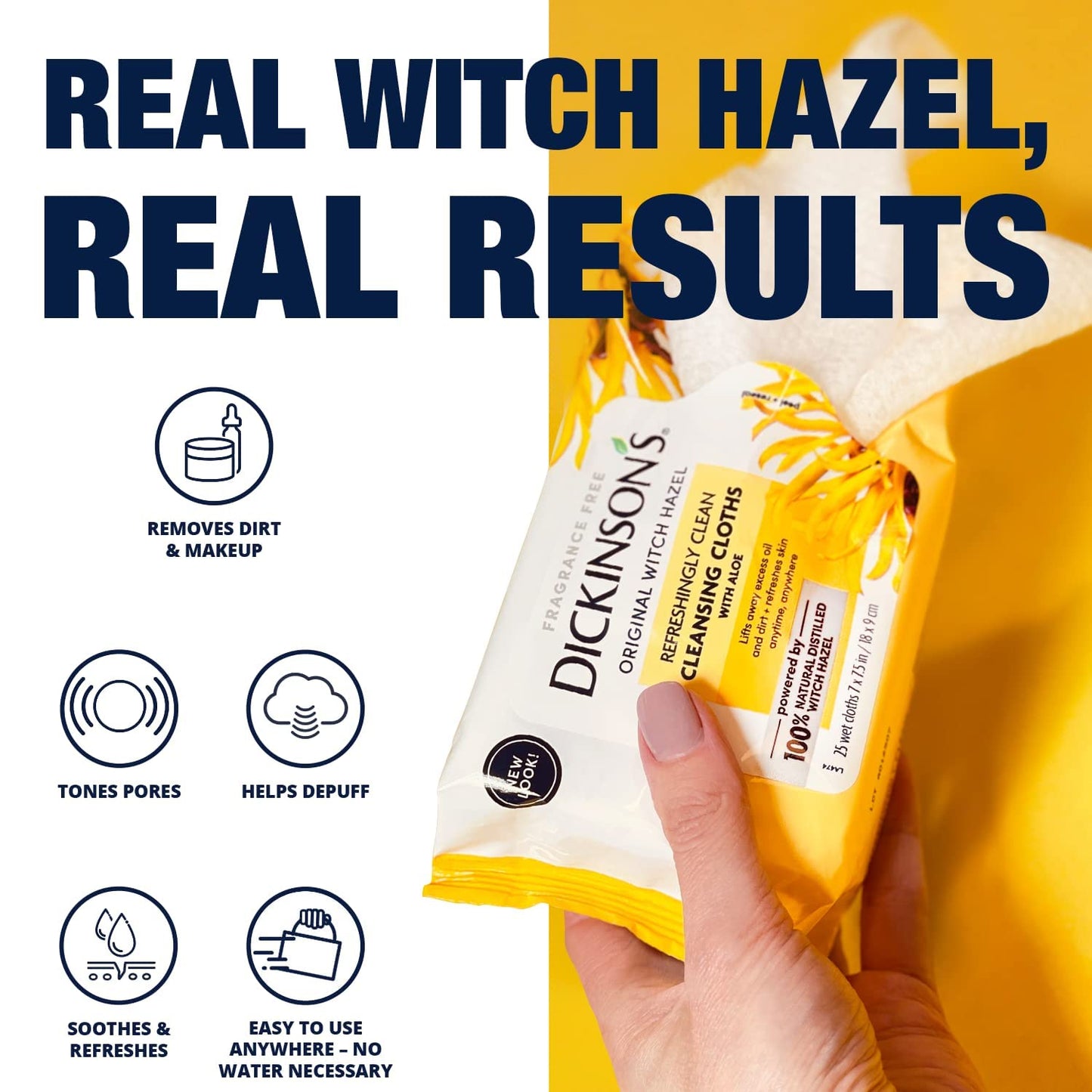 Witch Hazel Cleansing Clo Size 25ct Dickinson'T Original Witch Hazel Cleansing Cloths 25ct (Pack of 3) Beauty & Personal Care Dickinson's