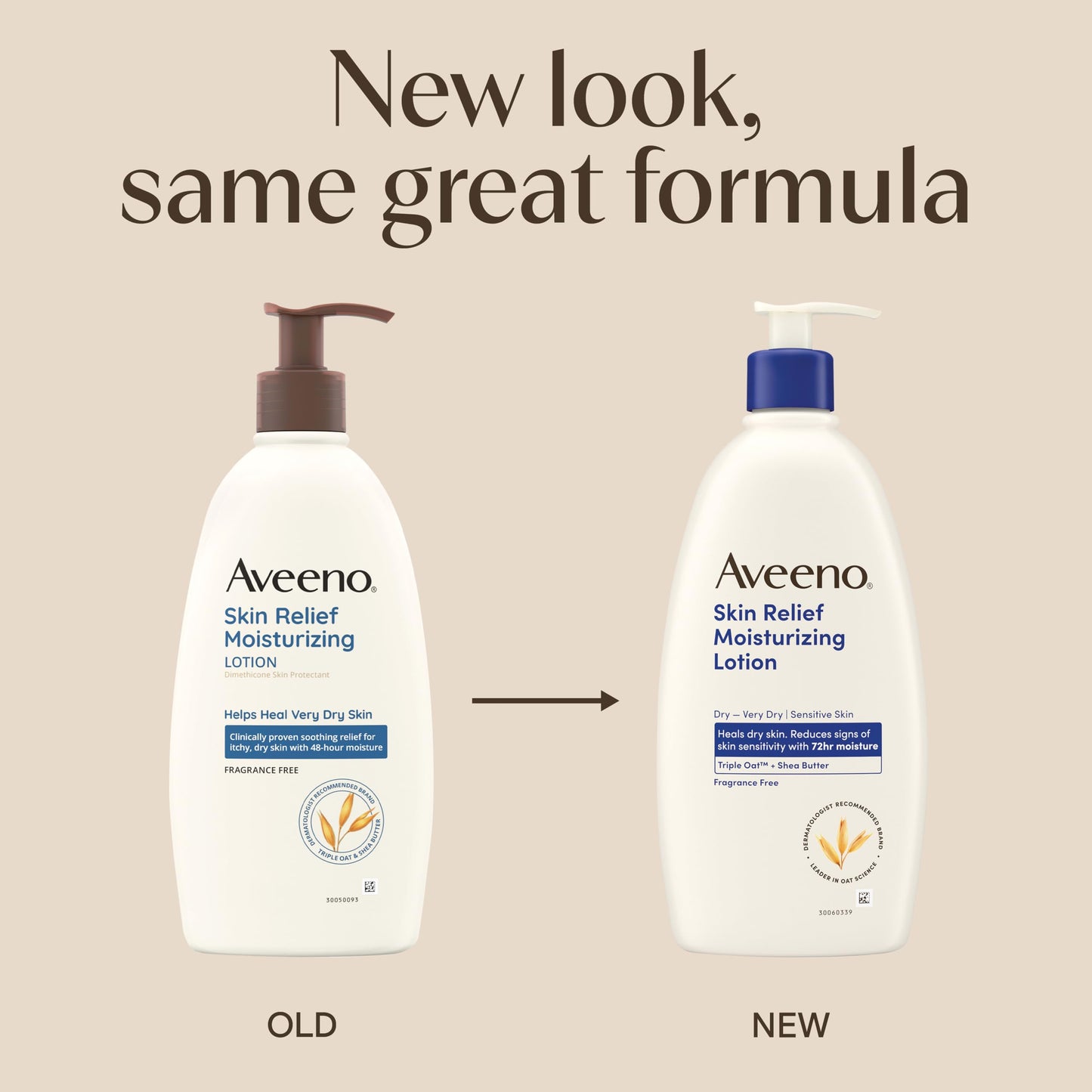 Aveeno Skin Relief Moisturizing Lotion Heals Very Dry, Sensitive Skin, Fast-Absorbing Body Lotion with Soothing Triple Oat & Shea Butter Formula Beauty & Personal Care Aveeno