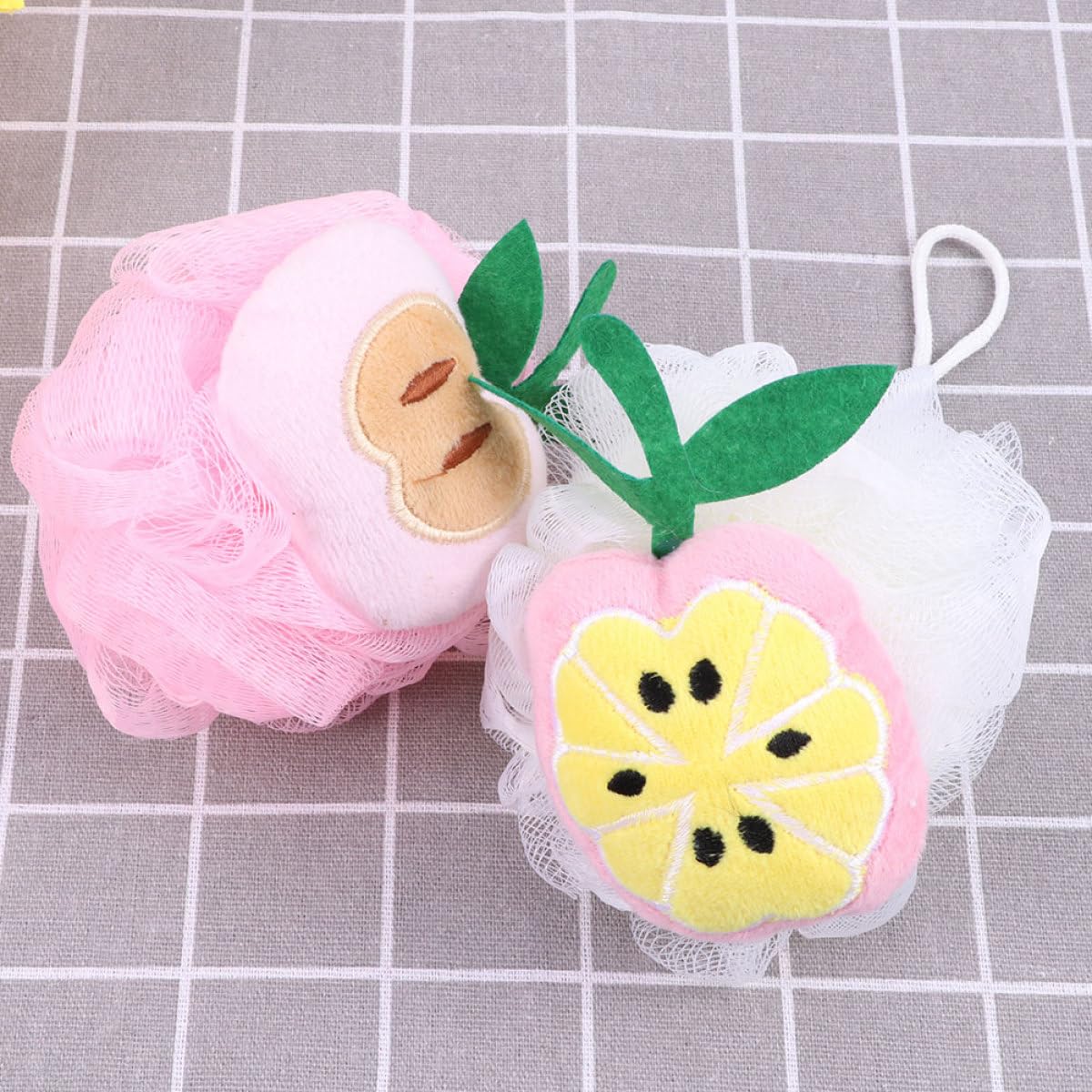 Beaupretty 8pcs Fruit-Shaped Mesh Bath Poufs Shower Scrub Balls Body Washing Bubble Maker Set for Daily Bathroom Use Beauty and Personal Care Beaupretty