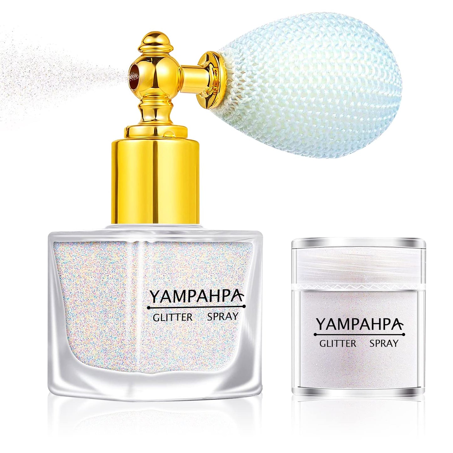 Body Glitter Spray, White Glitter Spray for Hair and Body, Include 1 Jar of Refills Beauty & Personal Care Yampahpa