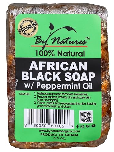 By Natures African Black Soap Peppermint Oil 6 Oz (Pack of 1) Beauty & Personal Care By Natures