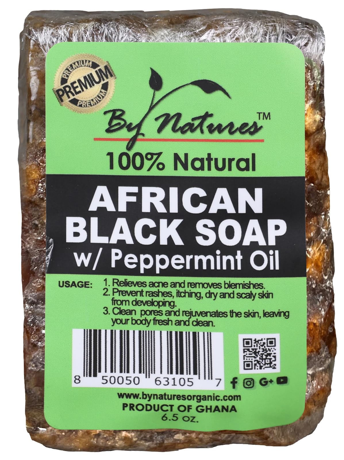 By Natures African Black Soap Peppermint Oil 6 Oz (Pack of 1) Beauty & Personal Care By Natures
